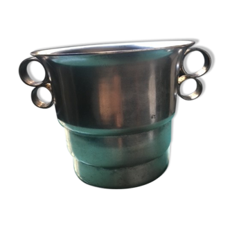 Silver metal vase