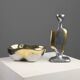 Candleholder and Bowl by David Marshall in Aluminum and Brass, UK 1970s