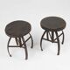 Industrial Black Metal Stool with Frame, France  1920s