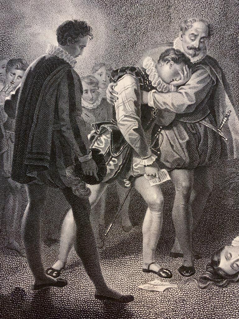 Alexandre Joseph Desenne, Les 1er amours d'Henri IV, engraving, XIXth century