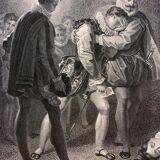 Alexandre Joseph Desenne, Les 1er amours d'Henri IV, engraving, XIXth century
