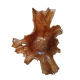 Sculptural wooden centrepiece, organic bowl, brutalist.