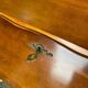 Louis XV solid wood and green leather writing desk secretary, 1950.