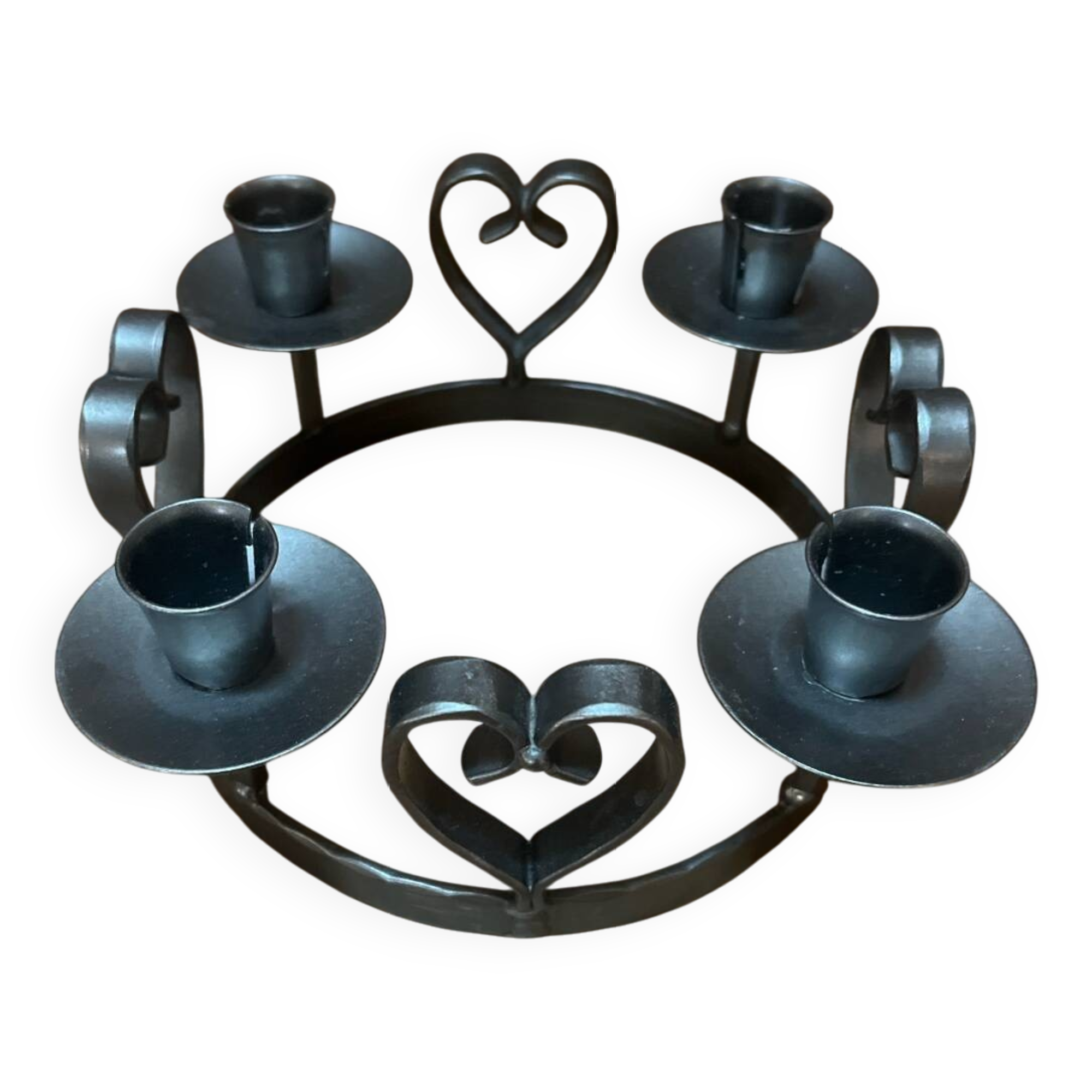 Silver metal candle holder