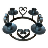 Silver metal candle holder