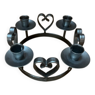 Silver metal candle holder
