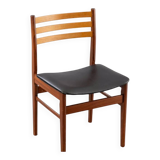 Scandinavian chair in teak and black leatherette – Denmark 1960