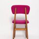 Fuchsia wool chair, beech wood, Rajmund Halas, Europe, 1960s