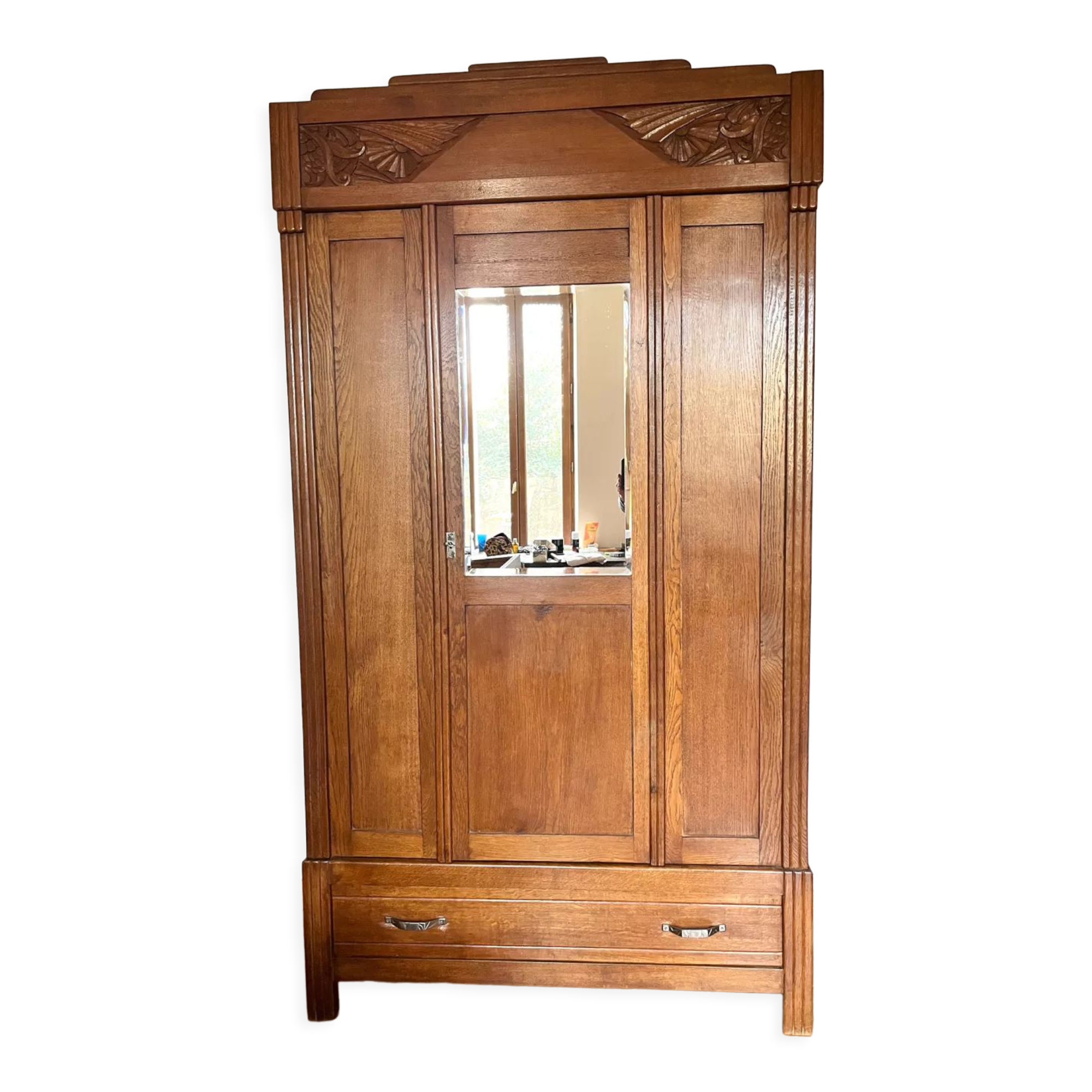 Art deco cabinet raw wood