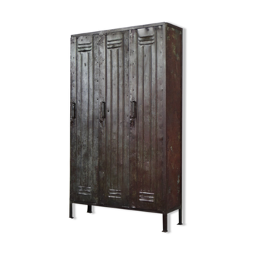 Armoire d'usine industrielle vintage en métal, années 1950