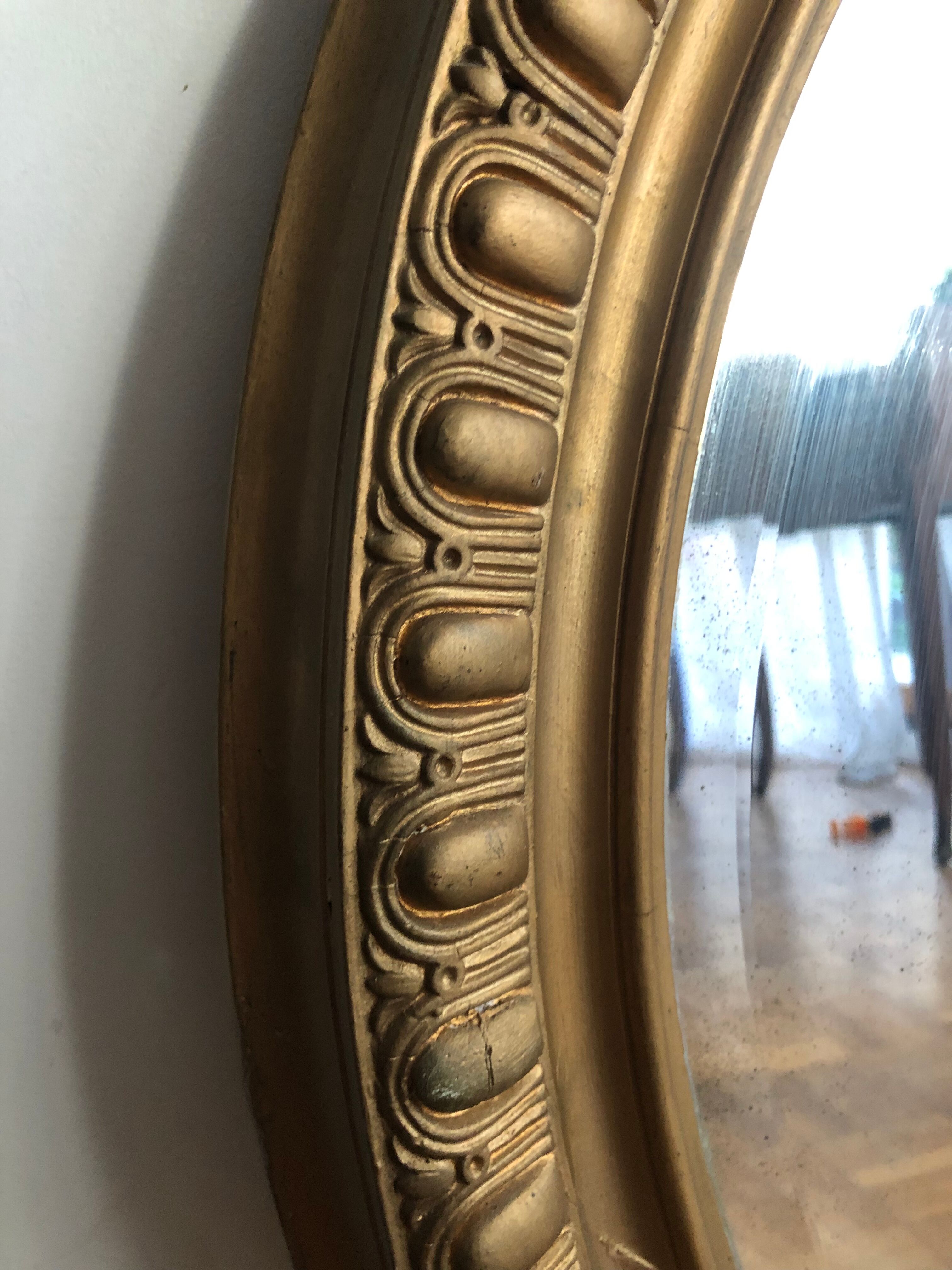 Oval mirror with pediment, 100x70 cm