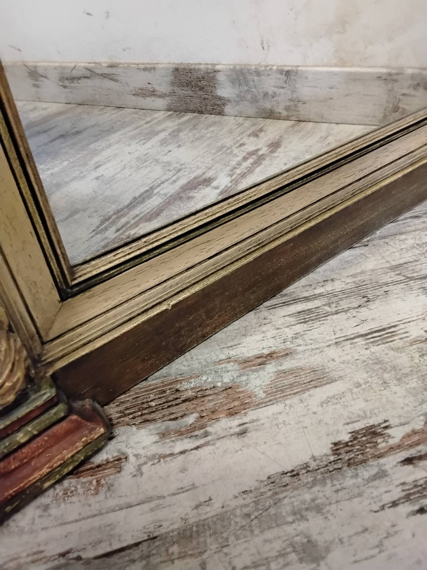 Large antique wooden mirror