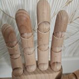 Large articulated wooden hand