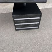 Boomerang Black Executive Desk assigned to Osvaldo Borsani for Tecno,