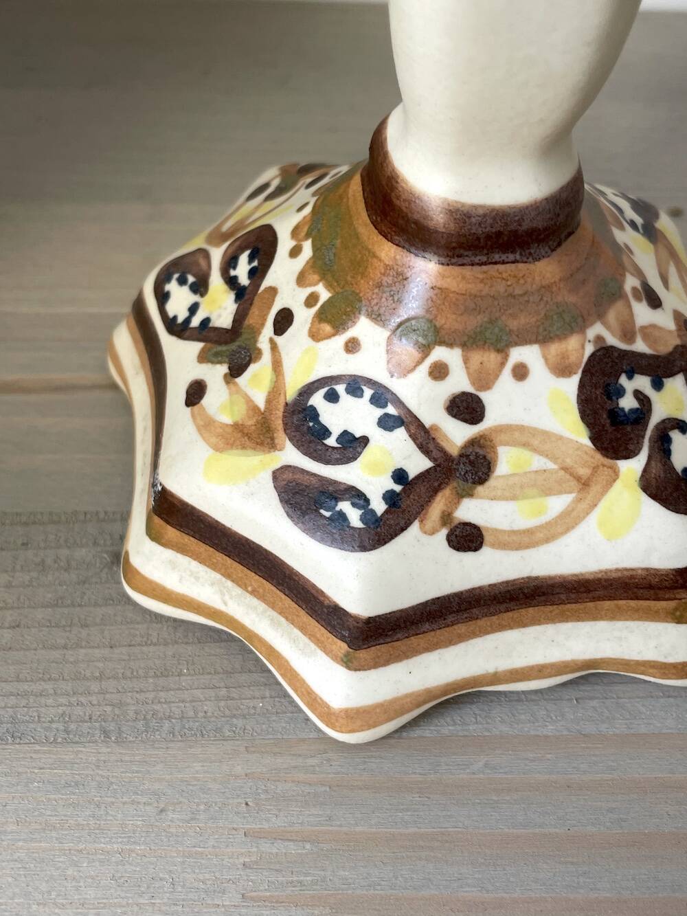 Quimper HB-Henriot earthenware candlestick