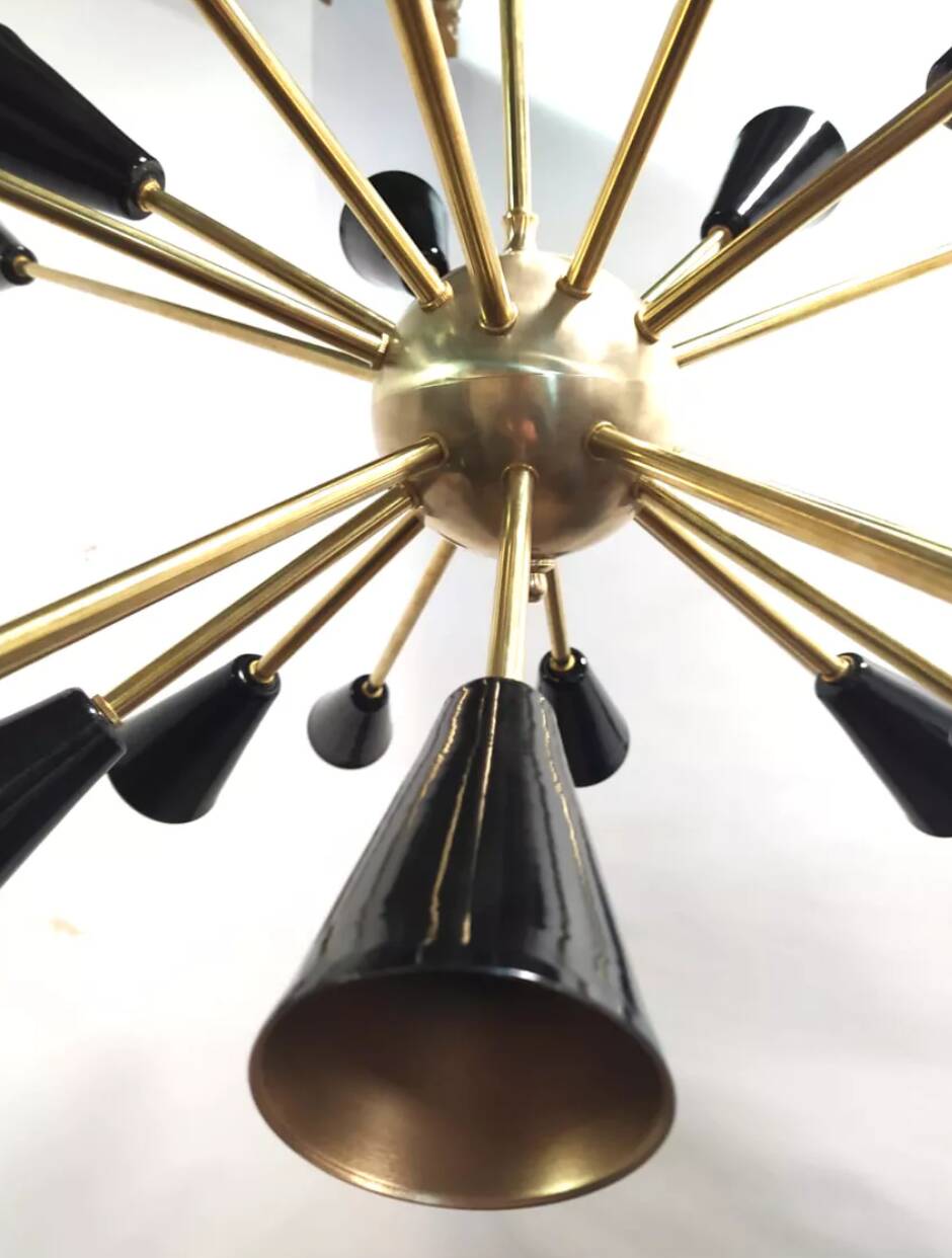 Brass Sputnik Ceiling Lamp, 1950s