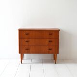 Scandinavian chest of drawers with three teak drawers from the 1960s.