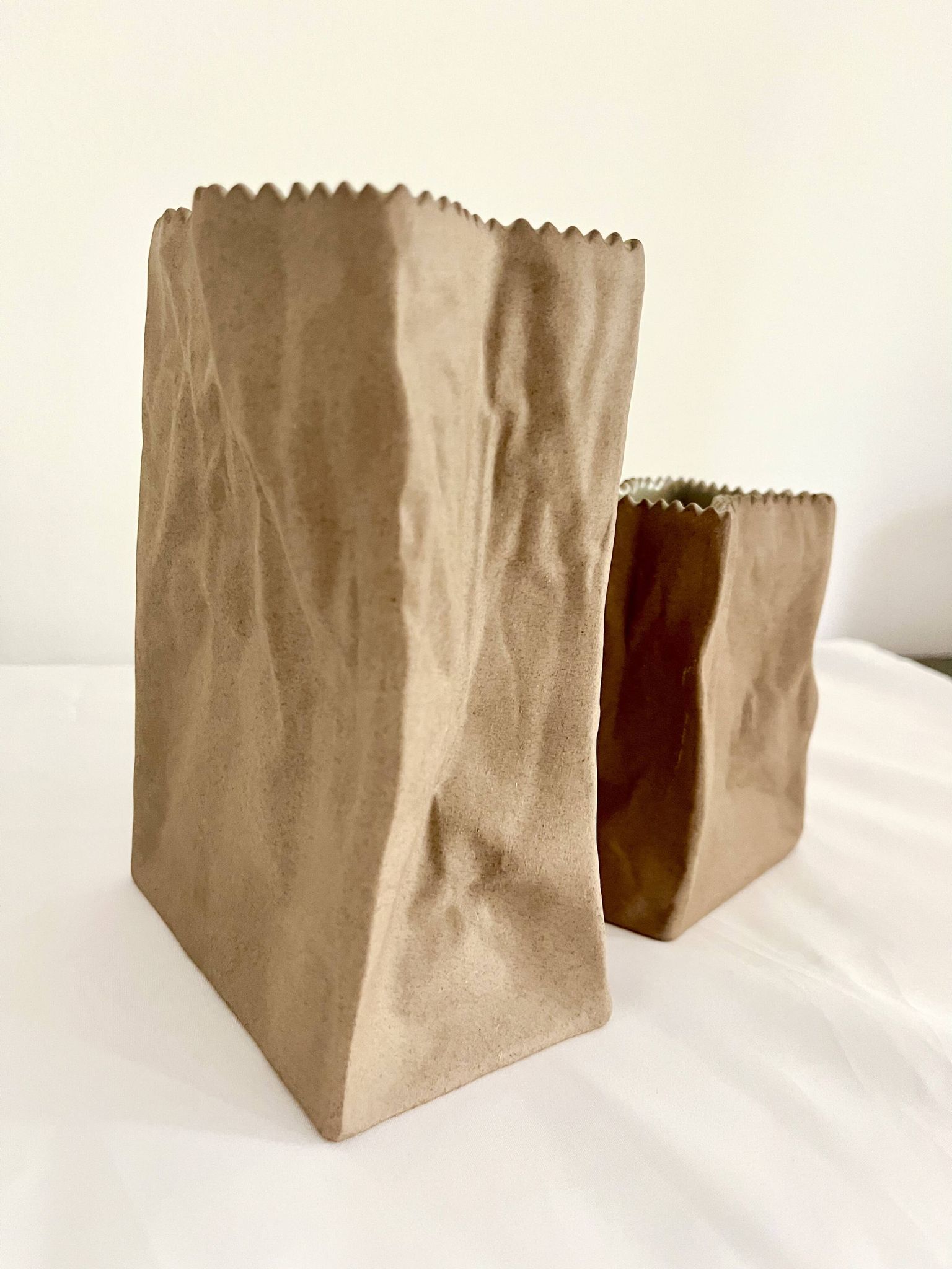 Vintage "Paper bag" vases by Tapio Wirkkala for Rosenthal studio-line, 1970