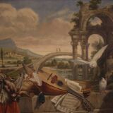 Tableau signé nature morte huile sur toile