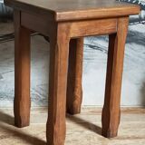 Stool in solid wood waxed oak rustic