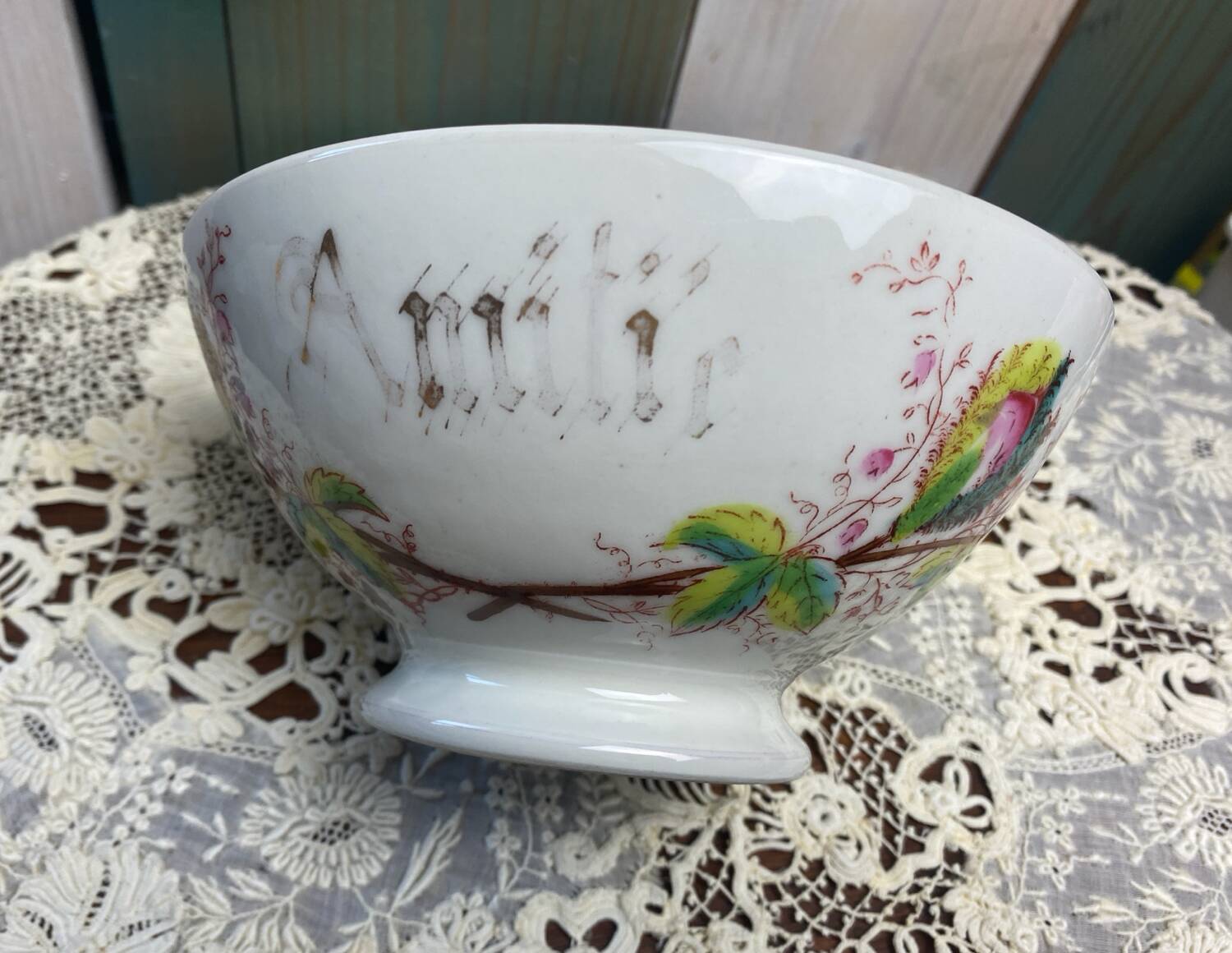 Large antique porcelain bowl