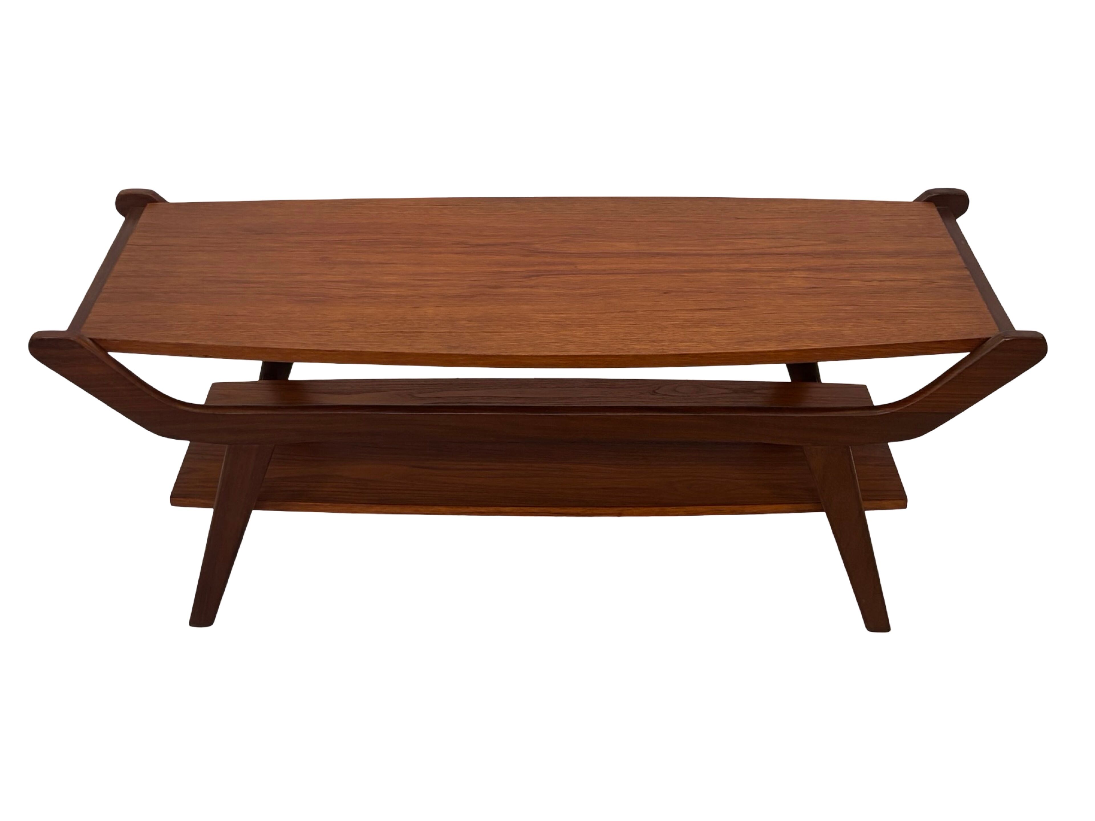 Vintage coffee table teak veneer 1960s design
