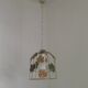French vintage ceiling light in the shape of a cage with autumn leaves 4620