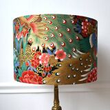 Peacock lampshade, gold flowers