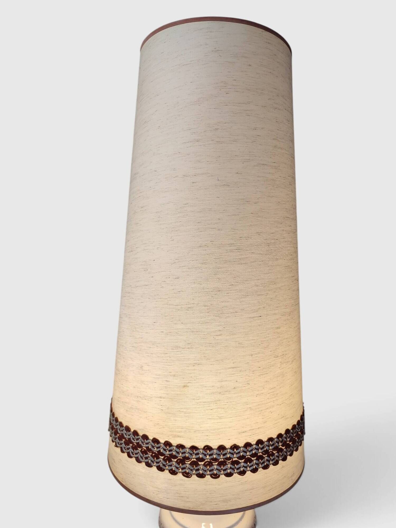 Large Vintage Ceramic "Fat Lava" and Chrome Floor Lamp, 1970s