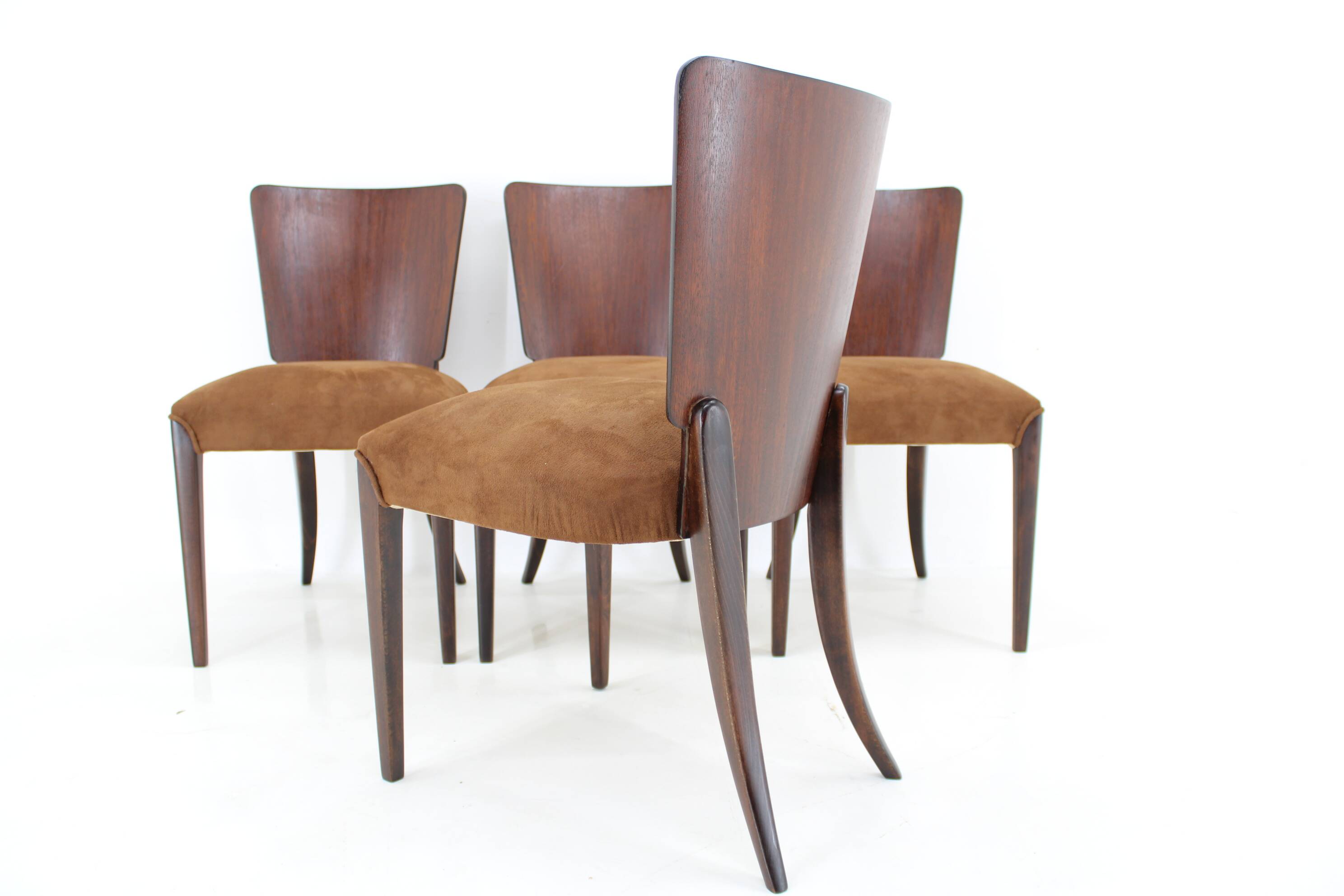 1950s  Jindrich Halabala Restored Dining Chairs H-214 for UP Závody, Set of 4
