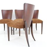 1950s  Jindrich Halabala Restored Dining Chairs H-214 for UP Závody, Set of 4