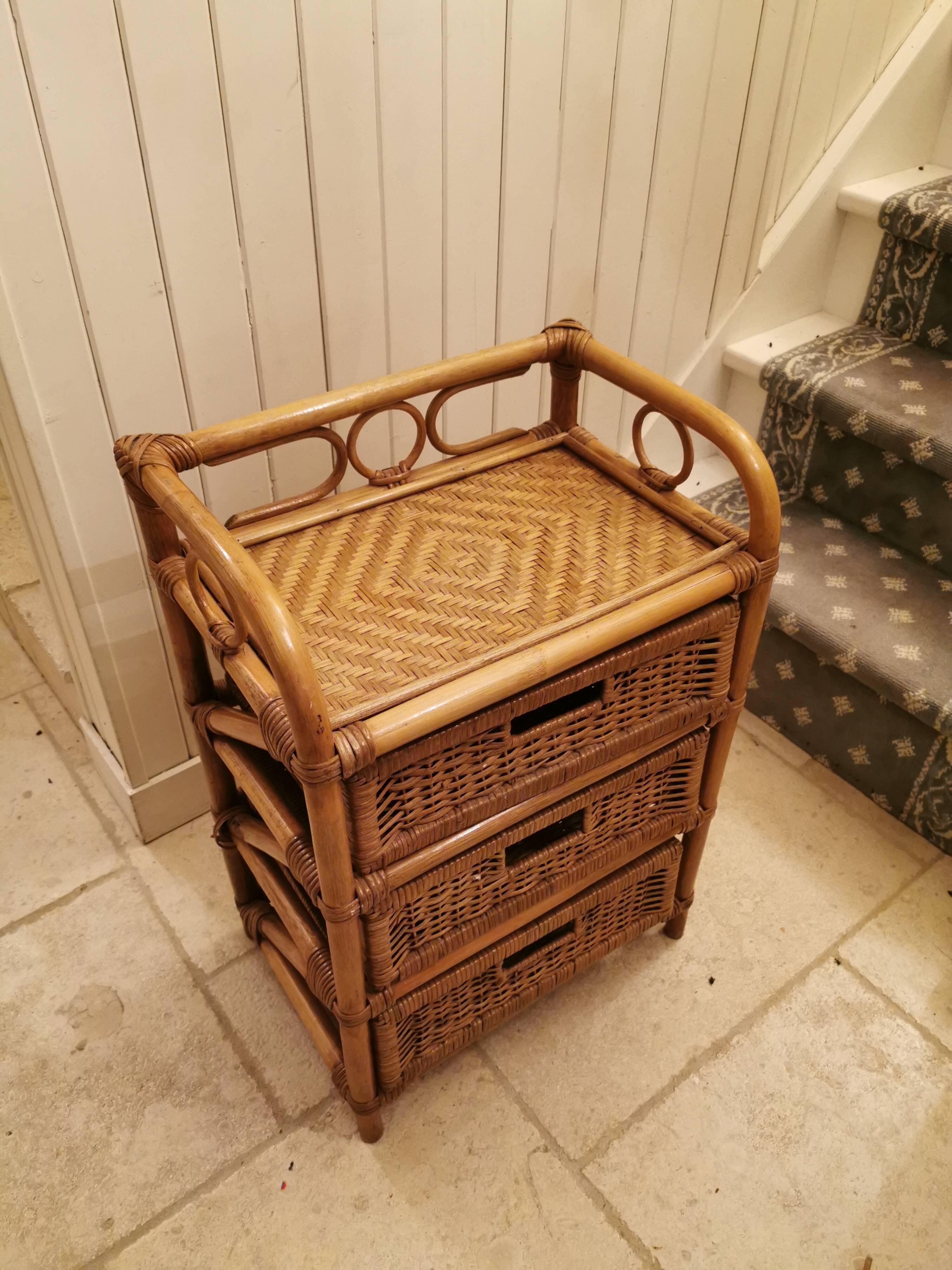 Bamboo and rattan bedside