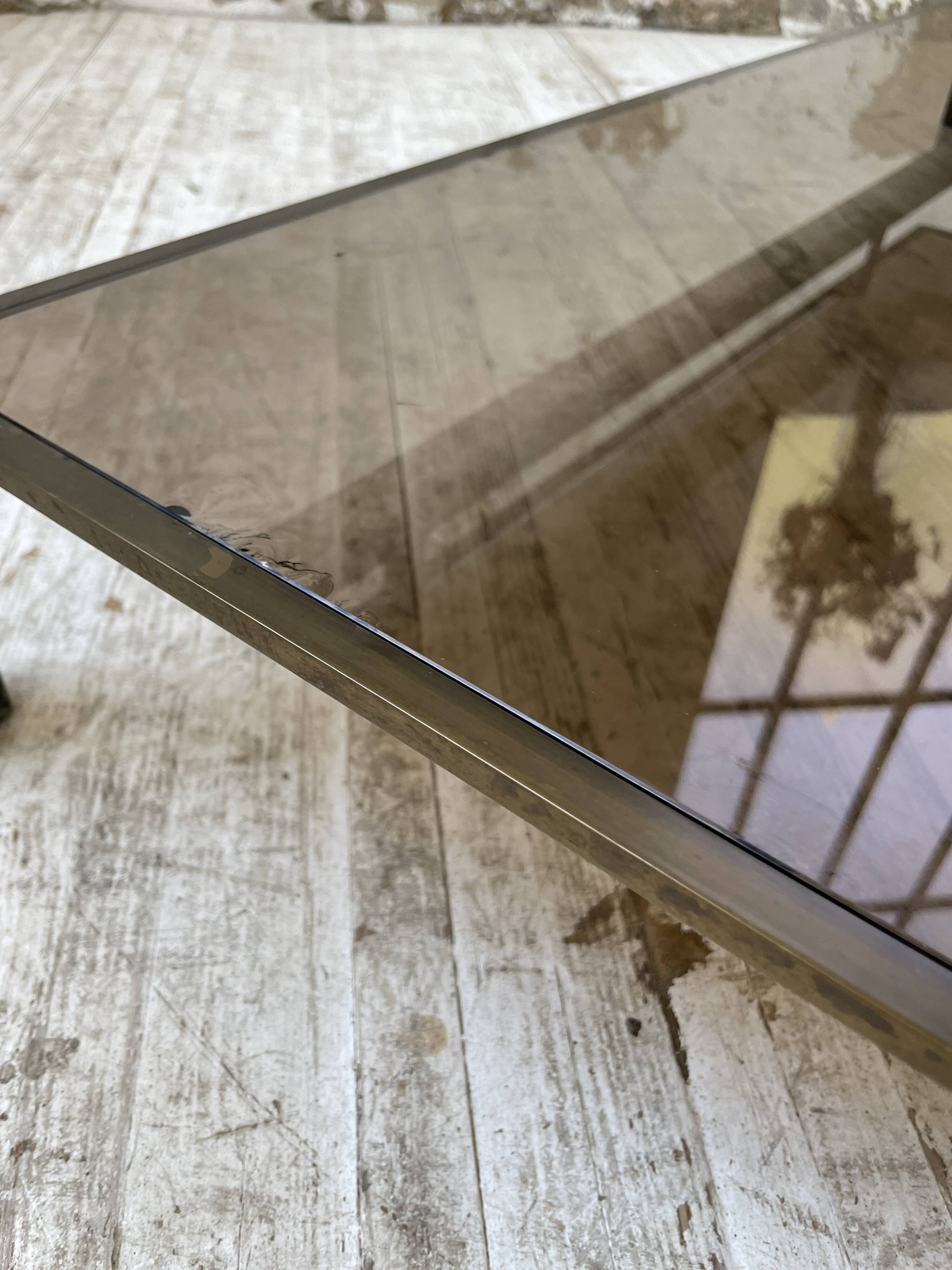 Brass coffee table attributed to Guy Lefevre for Maison Jansen