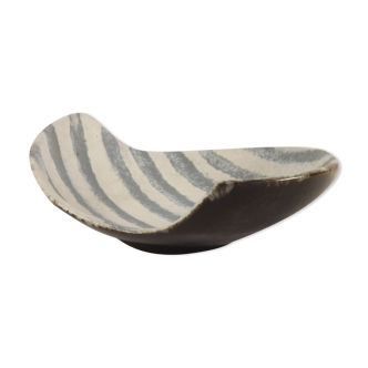 Striped ceramic vide-poche bowl by Carstens Tönnieshof, Germany 1950s.