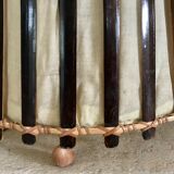 Vintage bamboo and rattan floor lamp