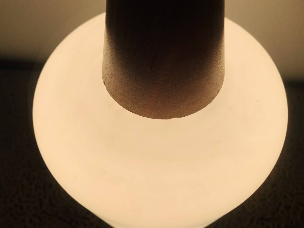 Scandinavian Pendant Lamp in Teak and Opaline, Circa 60´s