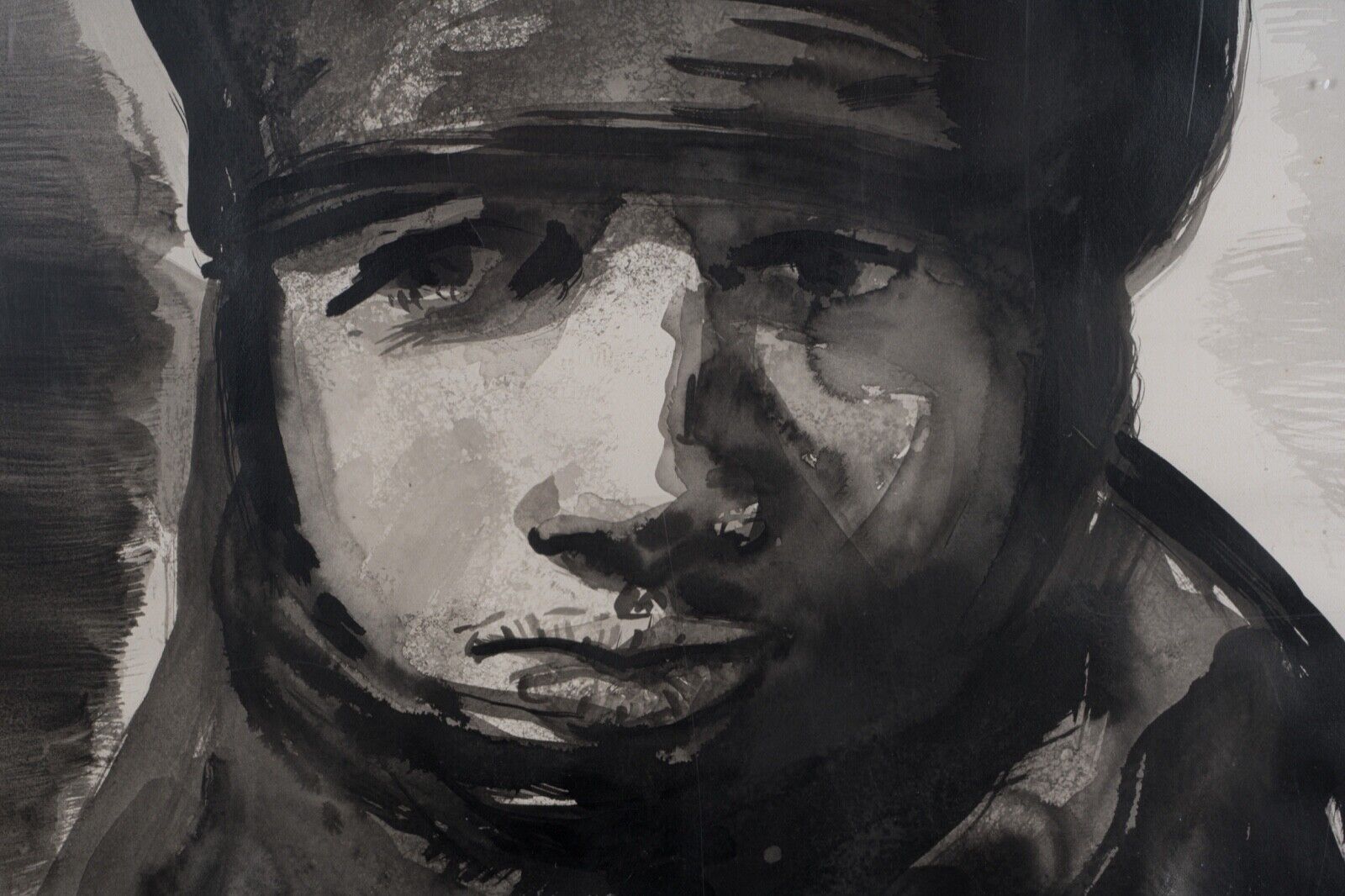 Gouache by Miuiu Muier Portrait of Bedouin Sahara XXth