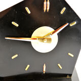 1950s bakelite brusel style fireplace clock, prim czechoslovakia