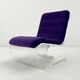 Fauteuil Space Age en plexiglas avec coussin mauve, 1970