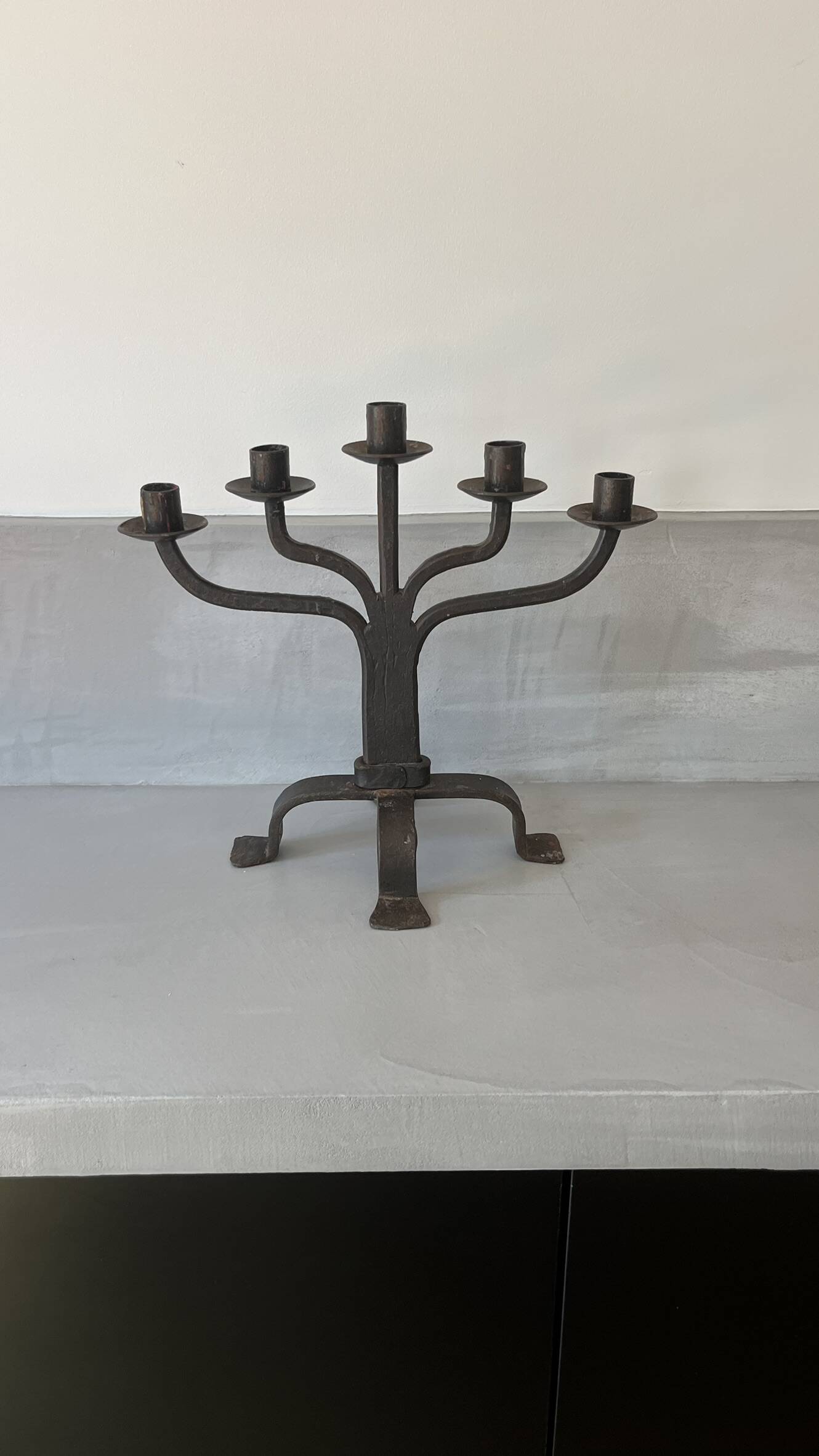 Wrought iron candlestick candelabra candle holder