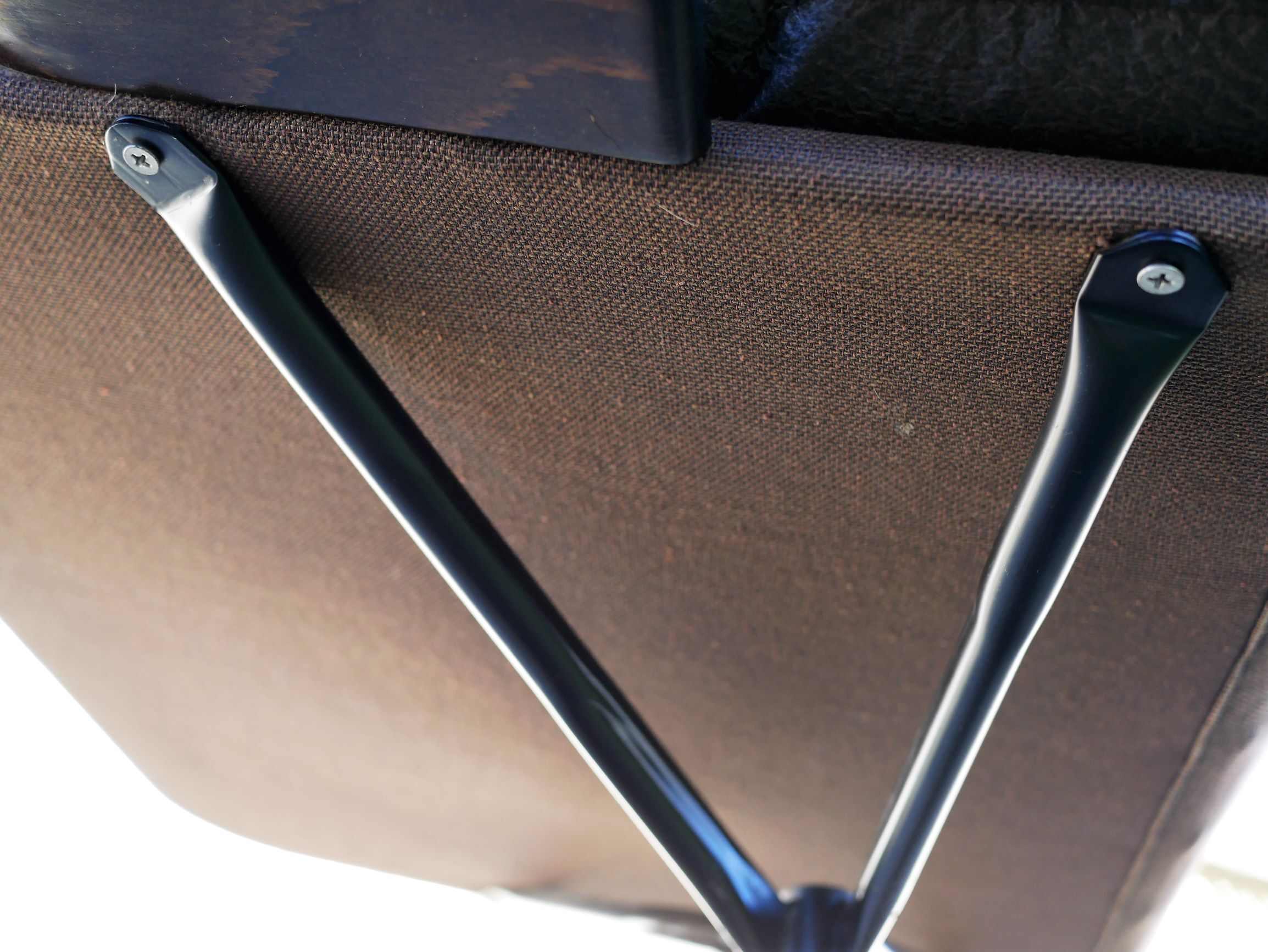 Armchair swivel vintage leather, wood and metal