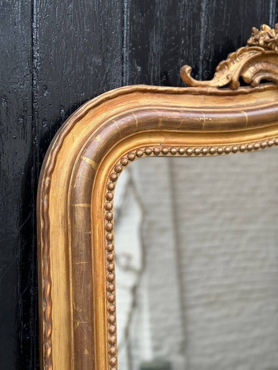 Louis XV style mirror in stuccoed and gilded wood, circa 1880
