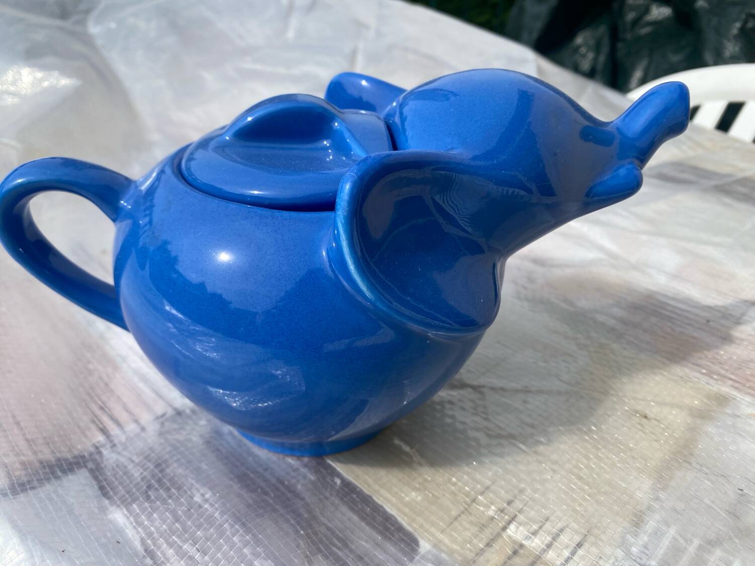 Theiere éléphant bleue vintage