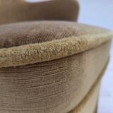 1970s, Danish lounge chair, light green furniture velour, beech wood.