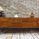 Vintage Scandinavian lowboard in teak – Minimalist sideboard from the 60s/70s.