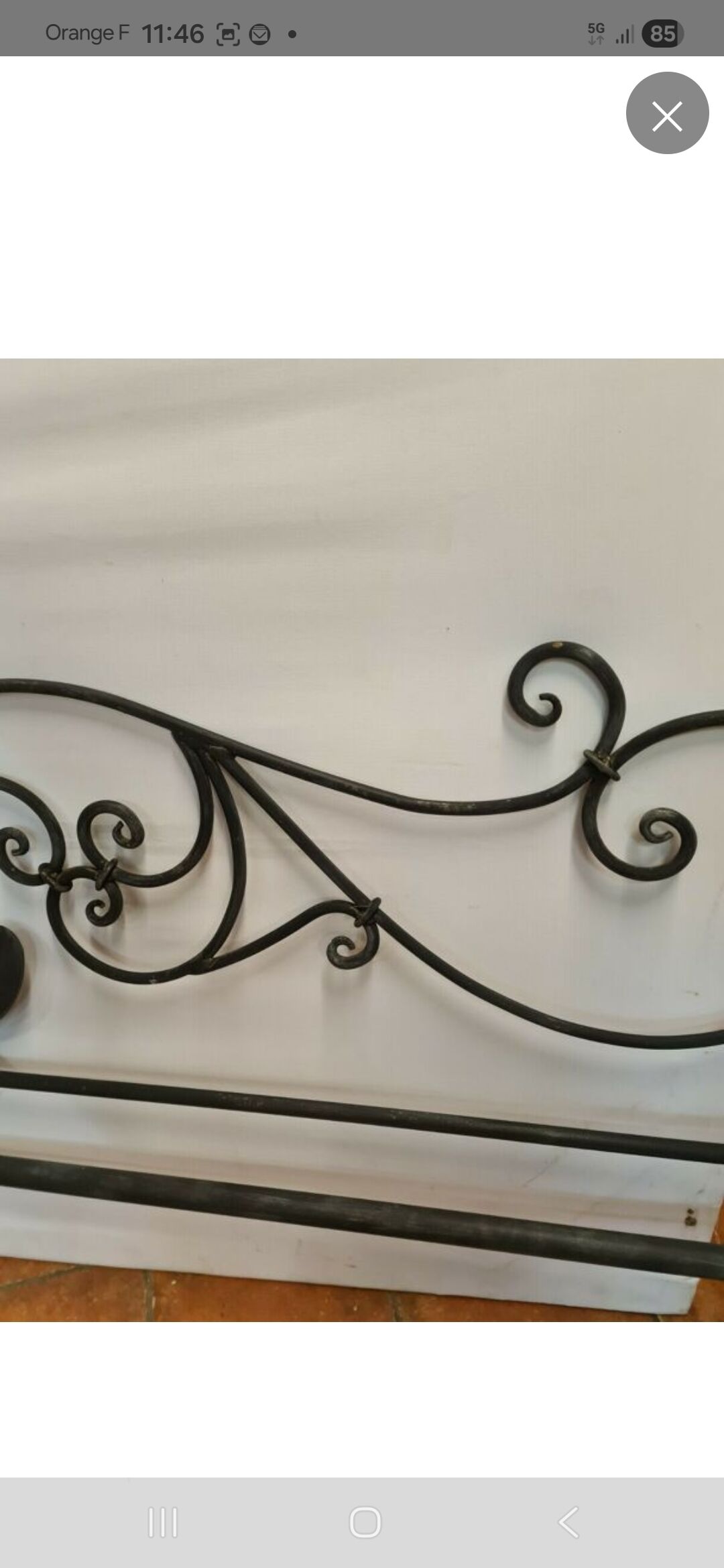 Wrought iron headboard
