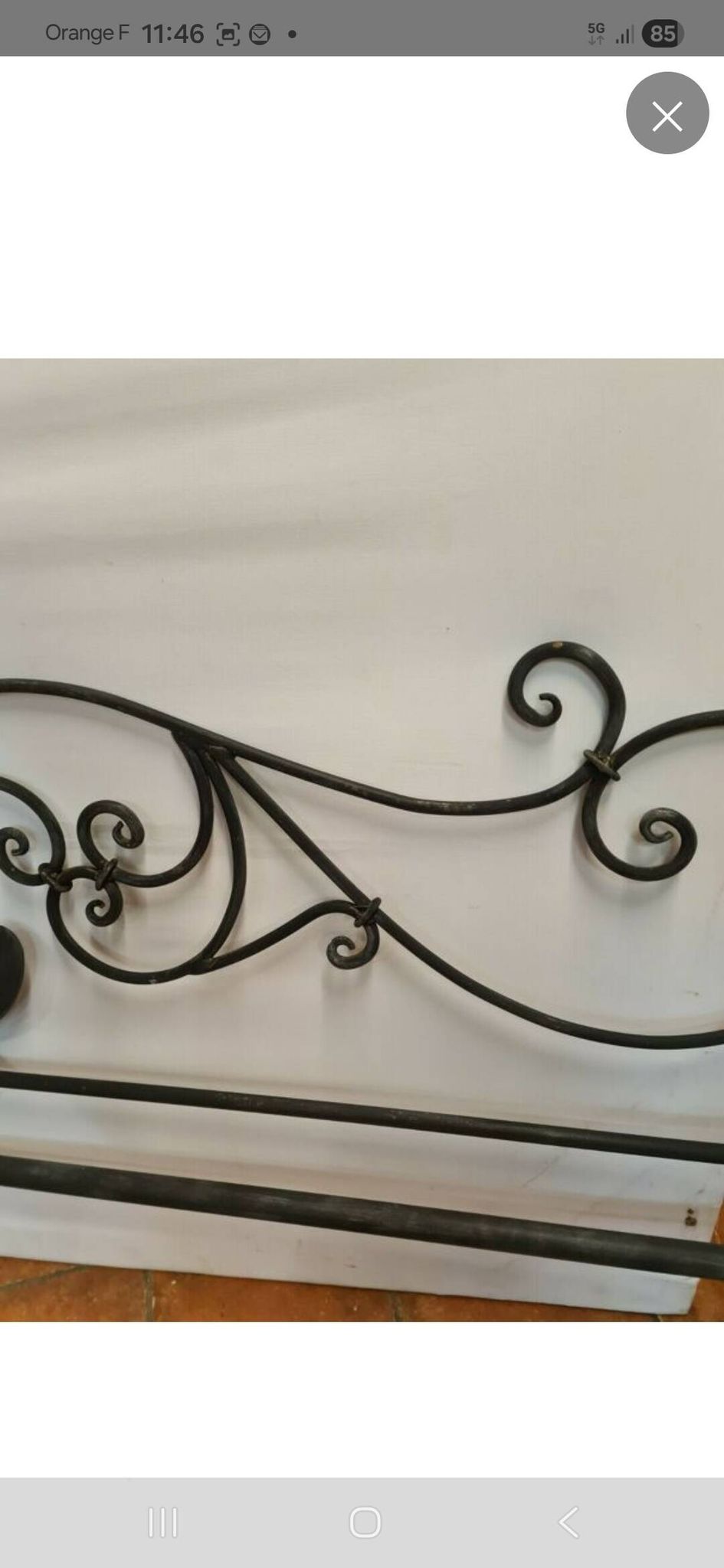 Wrought iron headboard