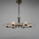 Lustre nickelé fonctionnaliste à 6 flammes, années 1930