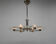 Functionalist 6-flamming Nickel-plated Chandelier, 1930s