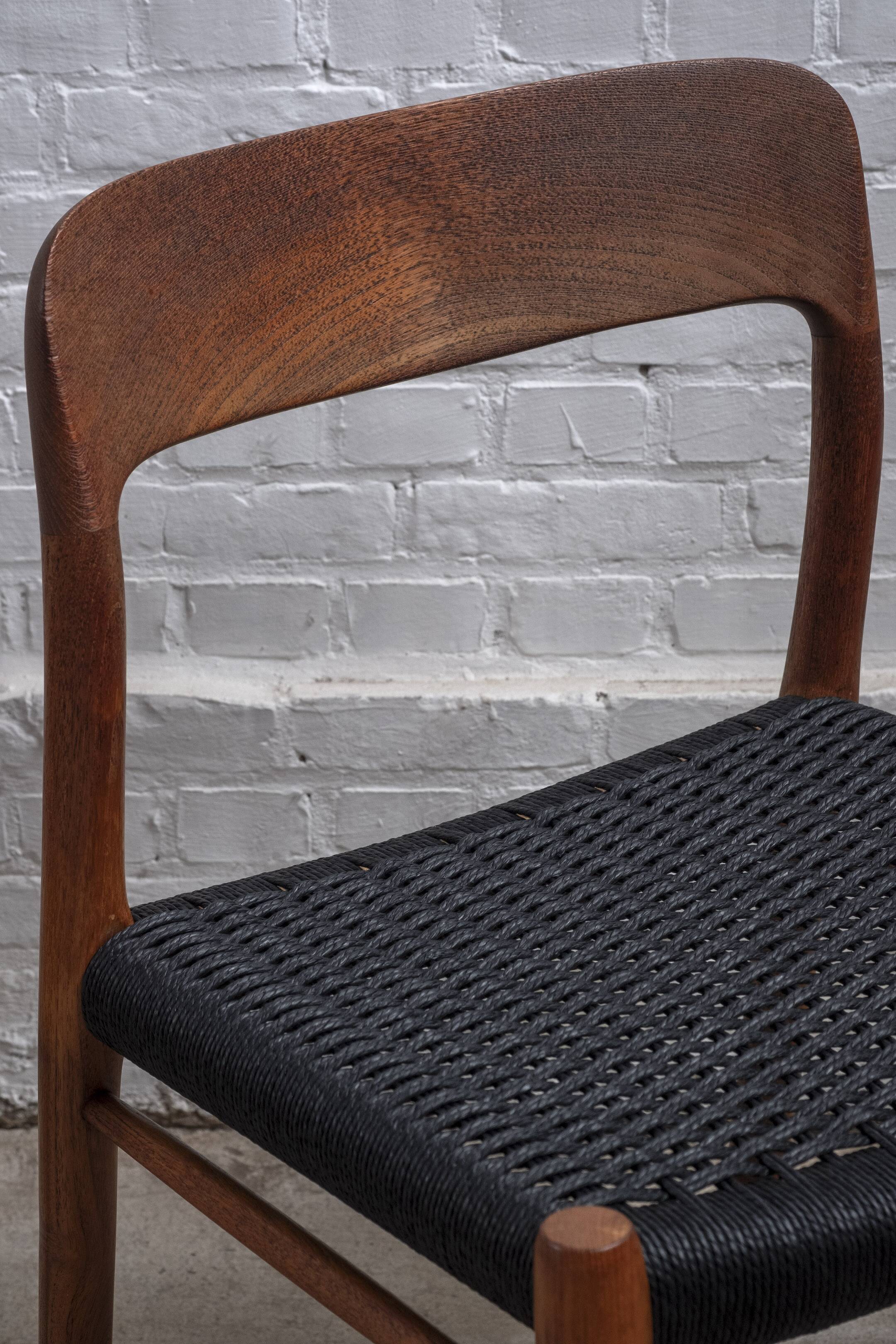 4x Niels Otto Møller Model 75 Teak Chair, 1960s Denmark